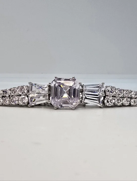 Vintage Givenchy Crystal Multi-Row Bracelet - Picture 2 of 8